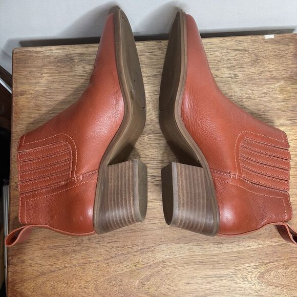 Lucky Brand Idola Boots Women’s 7 Sumac Marbled Napa Leather Square Toe - Picture 6 of 8